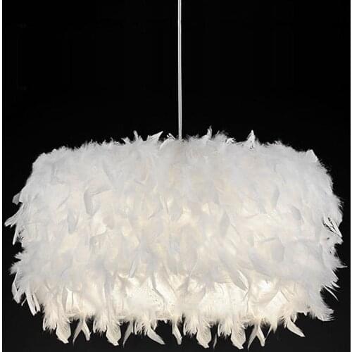 Romantic Dreamlike Feather Shade Droplight Lamp Bedroom LED Ceiling Light