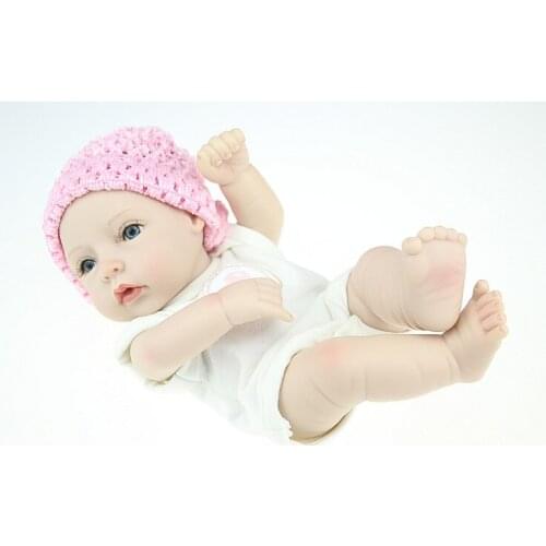 28cm Silicone Reborn Dolls Baby Accompany Toy Soft Silicone Shower Doll Girl Playing Newborn Dolls Kids Christmas Birthday Gift