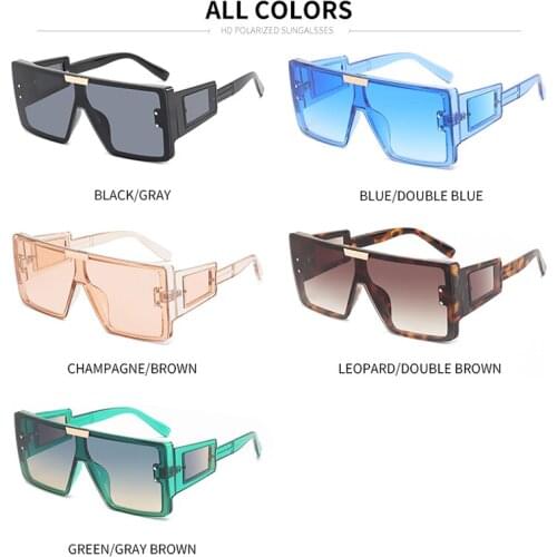Polycarbonate Summer Sunglasses Women Cool Decorative Oversize Frame 5 Color Gafas De Sol Mujer Glasses for Men High Quality