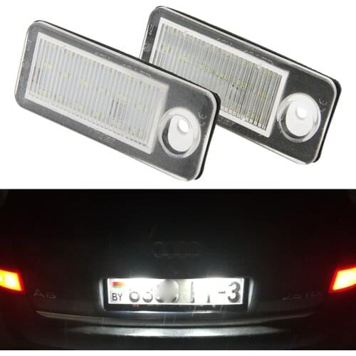 For Audi Canbus LED License Plate Light Number Plate Lamp Xenon White for A6 C5 4B Avant/Wagon 1998-2005 RS6 Plus 2003-2005 2PCS