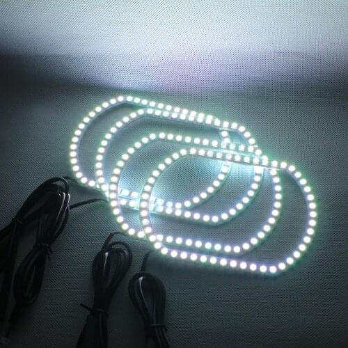 Angel Eyes RGB LED Light DRL Wireless Bluetooth Controller Headlights Angel Eyes For Chevrolet Silverado GMC Sierra 2007-2014