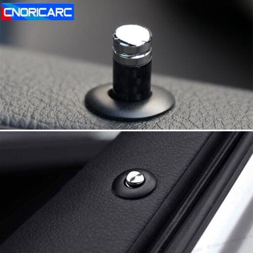 Carbon Fiber Styling Door Lock Bolt Cover Trim Stick Pin Cap 4pcs For BMW X5 F15 X6 F16 2014-17 Car Interior Accessories Sticker
