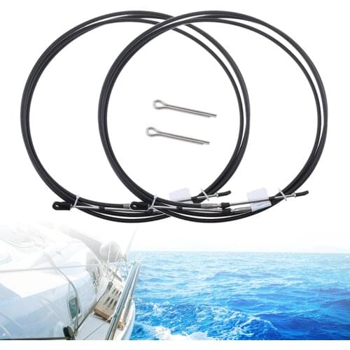 2x 13ft Universal Throttle Cable for Yamaha Outboard Marine Boat Moto Control Lever Stainless Steel Throttle Shift Control Cable