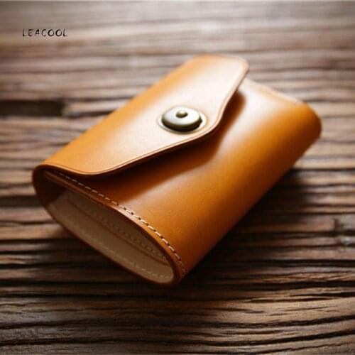 Vintage Functional Genuine Leather Men Wallets Handmade Wallet Male Organizer Coin Purse Pockets Hasp Zipper Wallet Card Holder