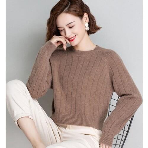 Women 2021 Autumn Winter Pullover Sweaters Female O-neck Long-sleeved Short Paragraph Bottoming Shirt Ladies Casual Sweater S927