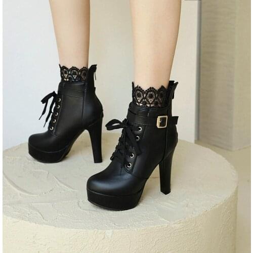 Fashion Buckle Ankle Boots for Women New 2021 Casual Round Toe Beige Black Womens Ankle Boots Short Shoes Lady Large Size 43