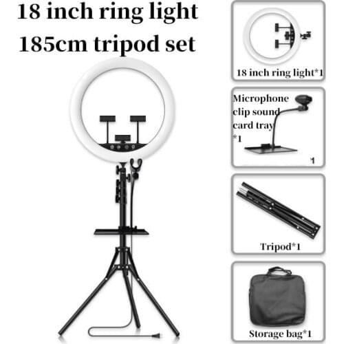 18 inch LED Ring Light with Tripod Dimmable Photographic Lighting Studio Video light for tik tok Makeup Youtube Live