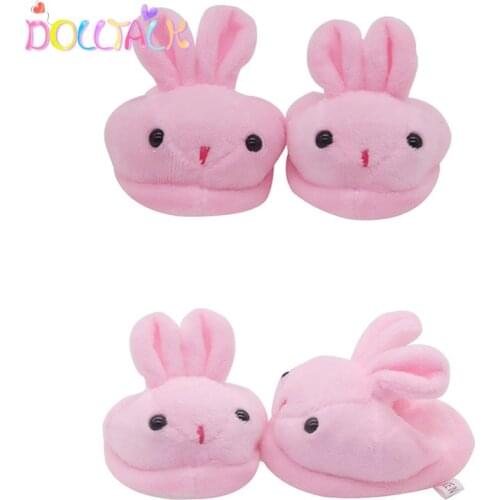 2020 Warm Hand Made Doll Cotton Slippers 18-inch Rabbit Cartoon Doll Shoes For 43 cm New Baby Born Dolls Toys For Girls