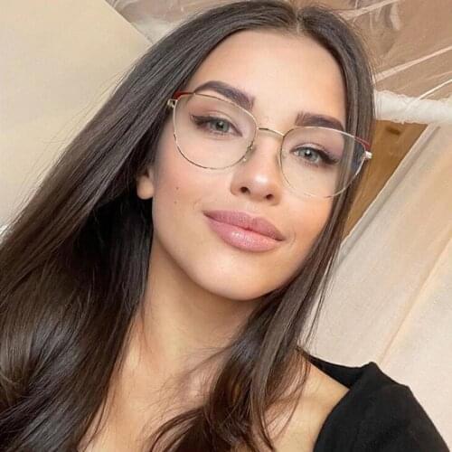 2021 New Fashion Small Cat Eye Anti-blue Glasses Women Vintage Optical Computer Transparent Eyeglasses Frame Female Spectacles