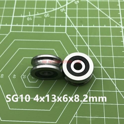 2021 Special Offer Sg10 4x13x6x8.2mm U Groove Bearing Steel Pulley Ball Bearings Track Guide Roller Brand New