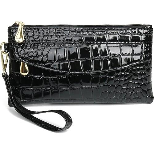 2021 Clutch Women Wallets Long Crocodile Pattern Style Card Holder Female Purse Double Zippers Large Capacity Wallet For Ladies