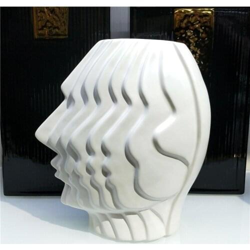 Abstract Ceramic Guise Face Vase Matte Porcelain Head Flower Pitcher Interior Design Tabletop Ornament Decor Craft Furnishing