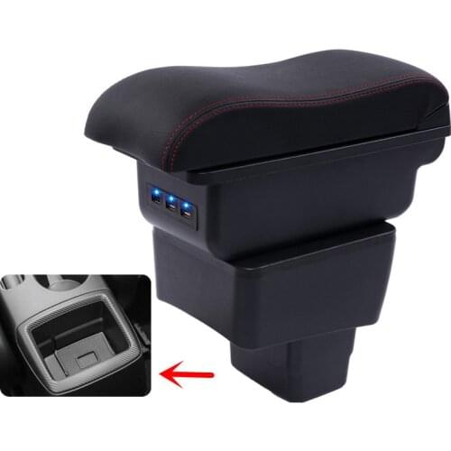 For Mazda 2 Mazda2 demio accessories car armrest leather armrest USB storage box center console automobile 2014-2019