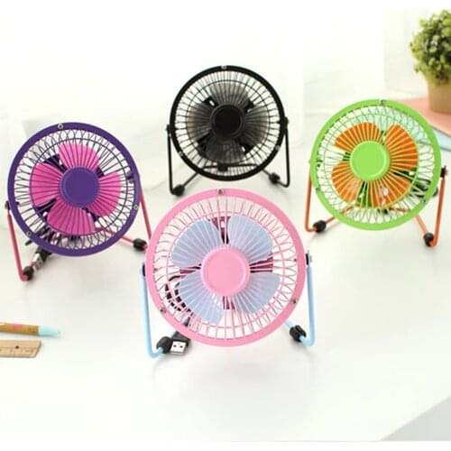 Mute usb small fan color block mini electric fan