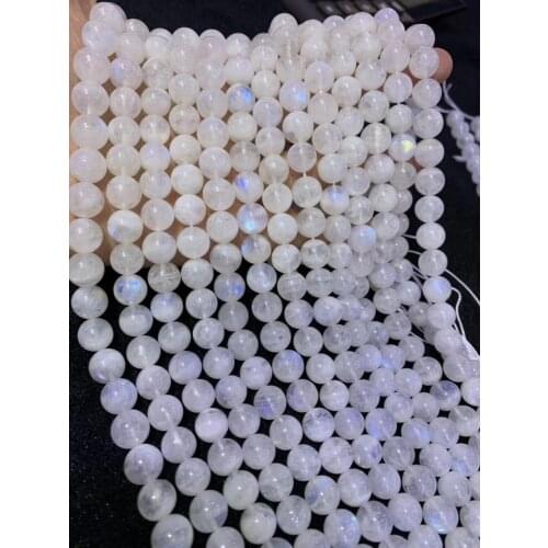 Wholesale Genuine Rainbow Moonstone beads,3mm 4mm 5mm 6mm 8mm Round Blue Fire Moon Stone Beads 15" Full Strand