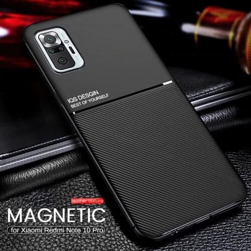 Covers for redmi note10 pro case leather texture car magentic redmy redme remi red mi note 10 pro soft silicone shockproof coque