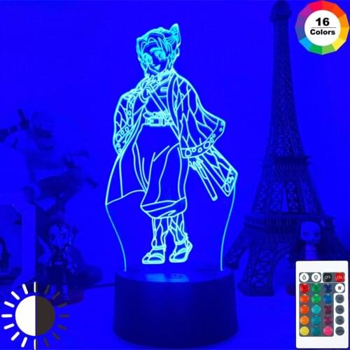 Demon Slayer Kimetsu no Yaiba Muichiro Tokito Led Night Light for Bedroom Decor Gift Nightlight Anime 3d Lamp Muichiro Tokito