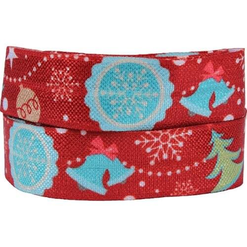 FLRA FOE Christmas red fold over elastic ribbon 100yards