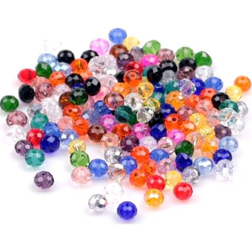 Crystal Beads Wholesale 140pcs/lot Chinese DIY Crystal Rondelle Beads Glass Spacer Beads 8mm For Jewelry DIY Making Round Beads