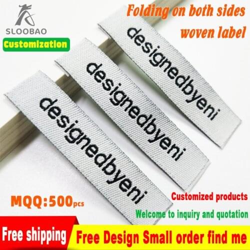 Customized garment satin labels/clothing woven labels/logo/garment tags/private brand name printing 1000 pcs a lot