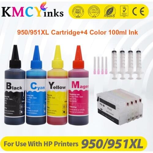 KMCYinks For HP950 951xl 950 951 Refillable Ink Cartridge for HP Officejet Pro 8100 8600 8610 8620 8630 8660 8615 8625 251dw