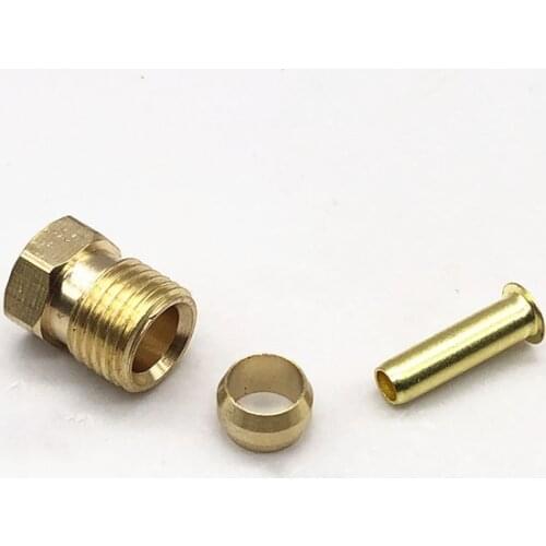 Brass Compression Ferrule Pipe Fitting Connector Oil Lubrication System Fittings Tube OD 4mm 6mm 8mm