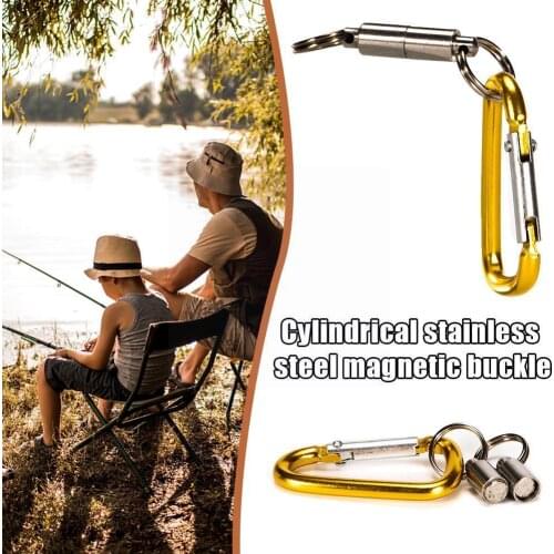Magnet Buckle Fly Fishing Magnetic Net Quick Release Lanyard Clip Holder Connector Land Accessories Tools Fishing Hanging C W9S5