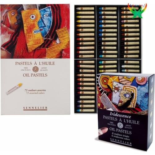 Sennelier oil powder,6/12/24/48/72 color set oil stick, bright colors, suitable for any material painting,art studies
