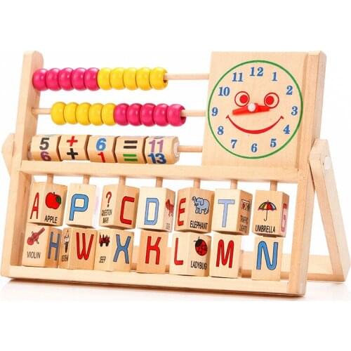 Montessori Materials Math Educational Toys Baby Learn Counting Abacus insect Threading Bead Game Multi-function Toy For Children