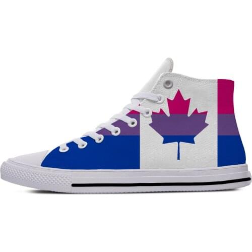 Bisexuality pride maple leaf Funny Vogue Popular Casual Cloth Shoes High Top Lightweight Breathable 3D Print Men women Sneakers