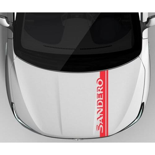 Car Hood Sticker For Dacia Sandero Stepway R4 Xplore Techroad Streetway Comfort Car Accessories Strip Vinyl Film Bonnet Decals