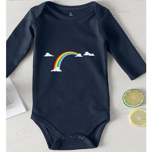 Newborn Girl Outfit Jumpsuit Kids Autumn Baby Rompers Rainbow Clothes Printing Long Sleeve Infant Girls Winter Costume