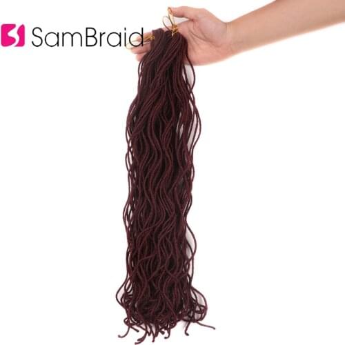 SAMBRAID Natural Faux Curly Locs Crochet Braids Curly Crochet Hair Extensions 20 Inch Soft Dreadlocks Hair Synthetic Hair