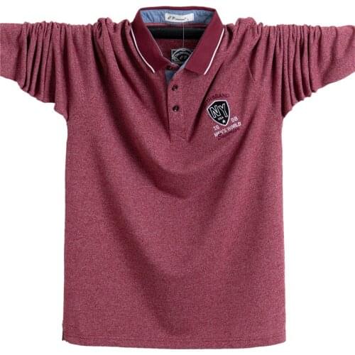 New Men Polo Shirt Cotton Autumn Winter Comfortable Slim Fit Shirt Long Polo Shirts Business Casual Shirts Male Plus Size M-5XL