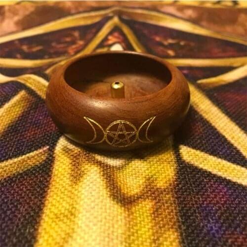 Solid wood incense stick, rosewood incense stick, five-pointed star three-phase moon incense stick Altar decorations home incens