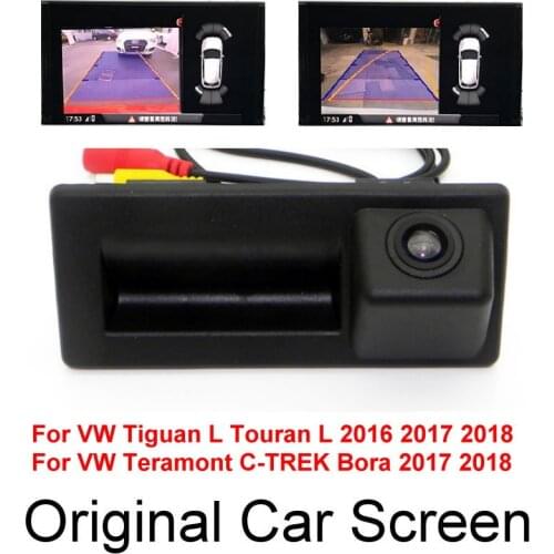 For VW Tiguan L Touran L Teramont C-TREK Bora Original Car Screen Dynamic Trajectory Reverse Parking Rear Camera Trunk Handle