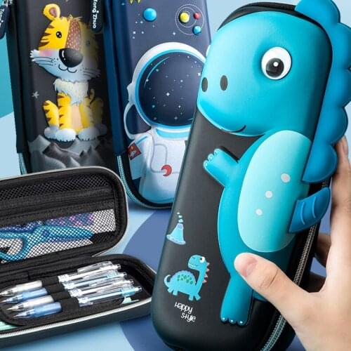 Pencil Bag Case Cartoon Cute pen box student boys girls Classic Pocket School Stationery Supplies Canvas EVA Large Capacity
