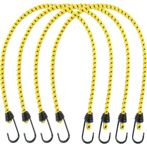 4 Pieces 60cm Strong Elastic Bungee Rope Shock Cord Lightweight Luggage Straps with 2 End Hook Tools for Outdoor Camping Hiking