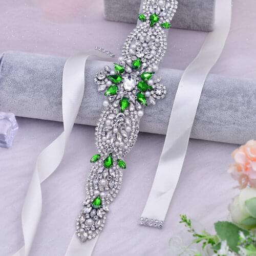 TRiXY S198-S Wedding Belt Women Dress Belts Bridal Rhinestone Belt Beaded Sash Belt Bling Belt Silver Diamond Dress Belt