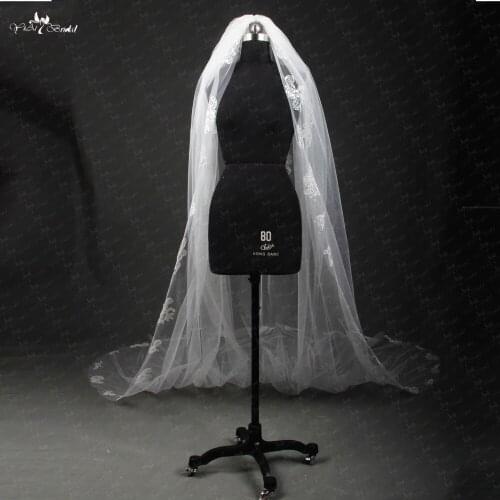 RSV28 2017 New Wedding Veils Ivory Tulle Appliques