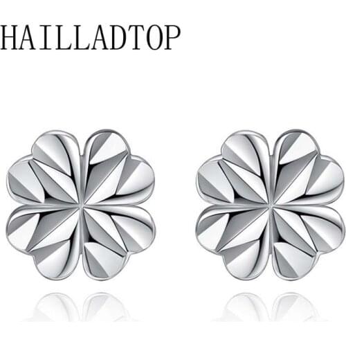 Seiko car Flower Ear Pin Four Lucky Leaf Grass Earrings Simple Fashion Stud Earrings