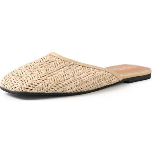 Slippers women 2019 Summer New Flat with Woman Flip Flops Outdoor cane shoes Casual Student Muller Shoes Ladies Slipper 35-39