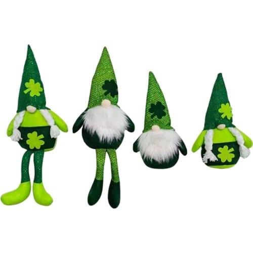 Irish Festiva Day Handmade Gnome Leprechaun Shamrock Swedish Plush Doll Toys T3LE