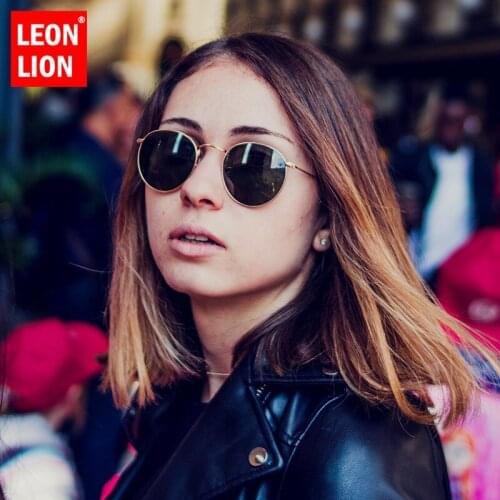 LeonLion Round Sunglasses Women 2021 Oval Womens Sunglasses Brand Designer Vintage Sunglasses Women Small Oculos De Sol Feminino