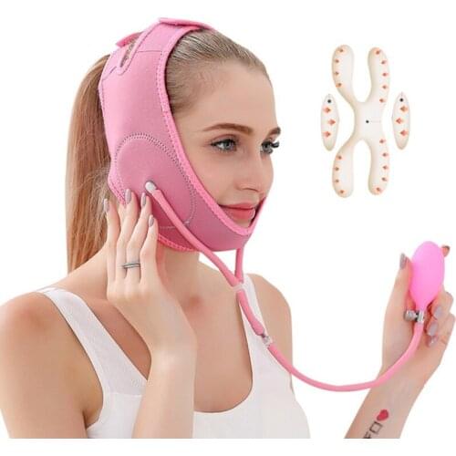 V-Shape Air Pressure Cheek Strap Inflatable Face Lift Shaping Lifting Tape Strap Personal Health Care Braces & Supports EK