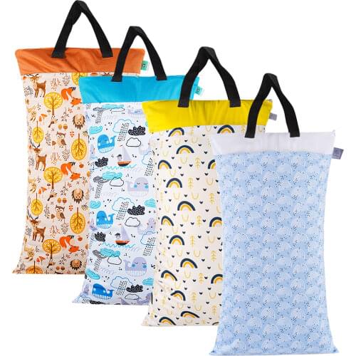 Elinfant upgrade version Wet/Dry baby cloth diaper bags ,ultra-large capacity Reusable and 40×70cm with double pocket