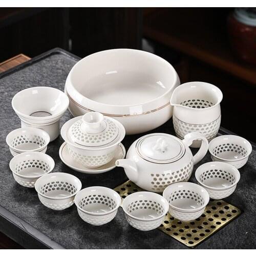 Japanese Simple Tea Set Luxury Kungfu porcelain Teapot Teacup Tea Set Living Room Storage Juego De Te Household Tools DI50CJ