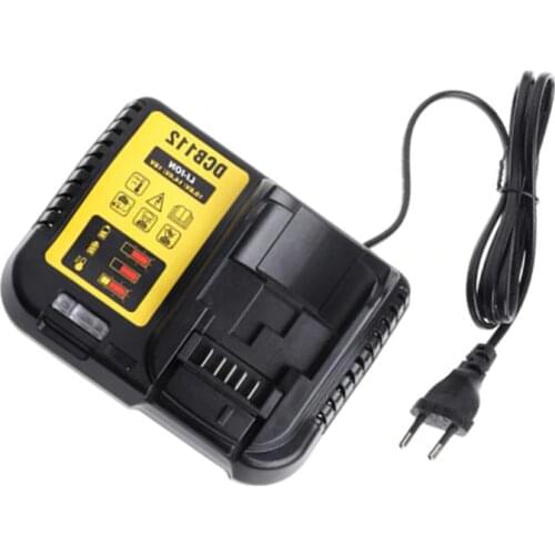 FULL-Dcb112 Li-Ion Battery Charger For 10.8V 12V 14.4V 18V Dcb101 Dcb200 Dcb140 Dcb105 Dcb200 Eu Plug Black