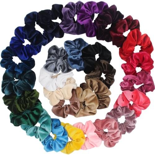 30Colors Korea Velvet Hair Scrunchie Elastic Hair Bands Solid Color Women Girls Headwear Ponytail Holder Hair Accessories