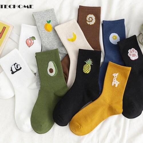 Winter Mid Socks Womens Autumn Mid Tube Socks Korean Style College Style Striped Unisex Socks Ladies Long Tube Animal Socks
